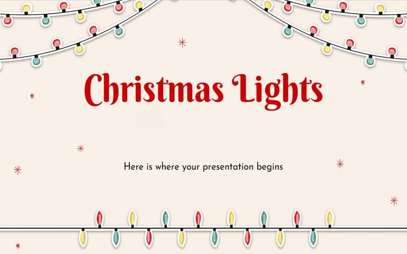 Christmas Lights Google Slides Theme Template 33 Slides