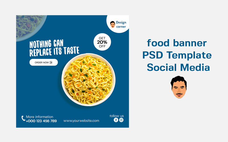 Food Design PSD šablona Sociální média