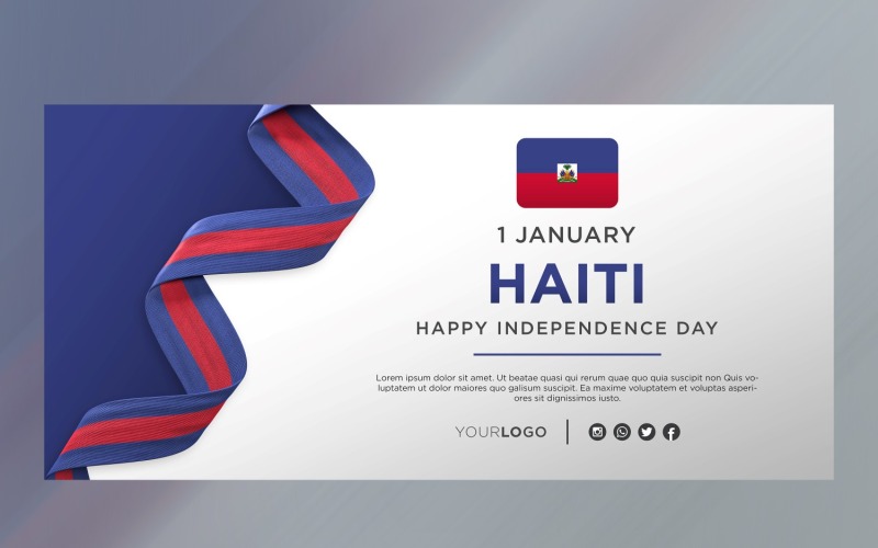 Haïti National Independence Day Celebration Banner, nationale verjaardag