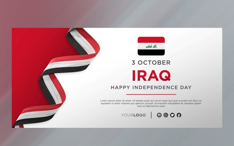 Irak Nationale Onafhankelijkheidsdag Viering Banner, Nationale Verjaardag