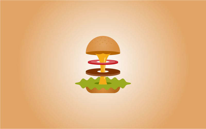 Modèle de logo Nuke Burger