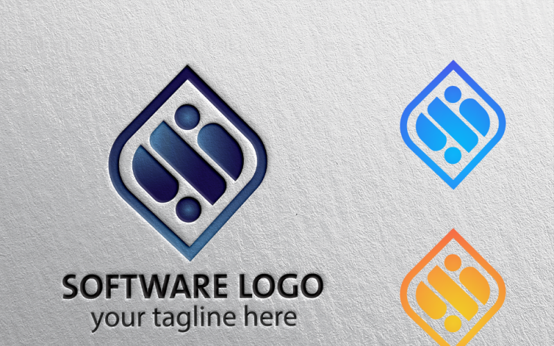 Шаблон дизайна логотипа программного обеспечения