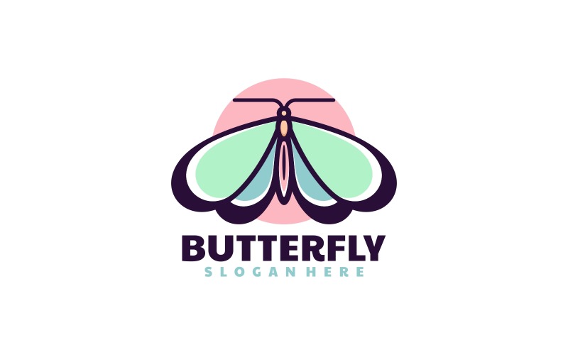 Schmetterlings-einfaches Maskottchen-Logo Vol.5