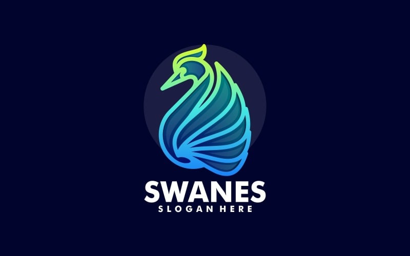 Swan Line Art Logo-Stil 2