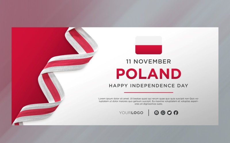 Bandiera della celebrazione del giorno dell'indipendenza nazionale della Polonia, anniversario nazionale