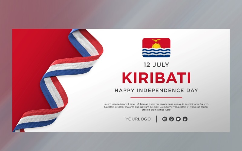 Bandiera di celebrazione del giorno dell'indipendenza nazionale di Kiribati, anniversario nazionale