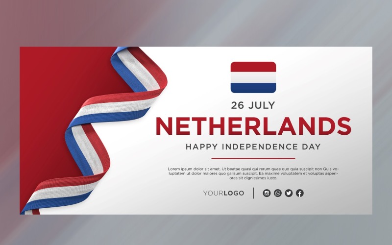 Banner zum Nationalen Unabhängigkeitstag der Niederlande, Nationaljubiläum