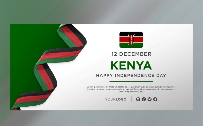Kenia National Independence Day Celebration Banner, nationale verjaardag