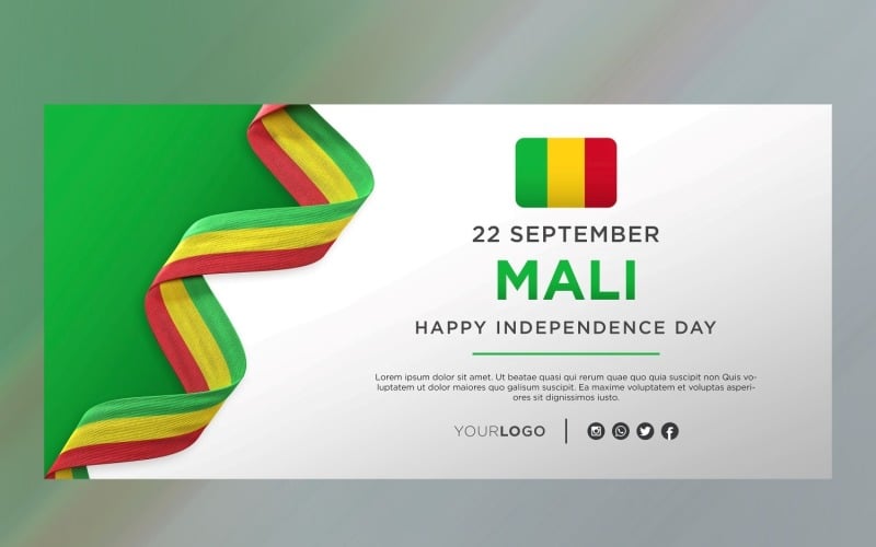 Mali National Independence Day Celebration Banner, National Anniversary