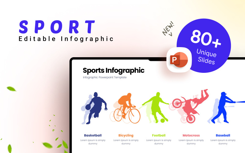 Modelo de apresentação de infográfico de slide esportivo