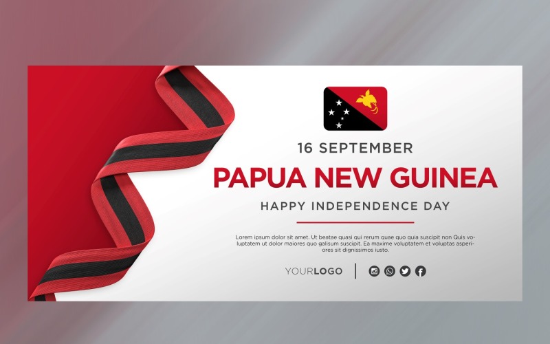 Papua New Guinea National Independence Day Celebration Banner, National Anniversary