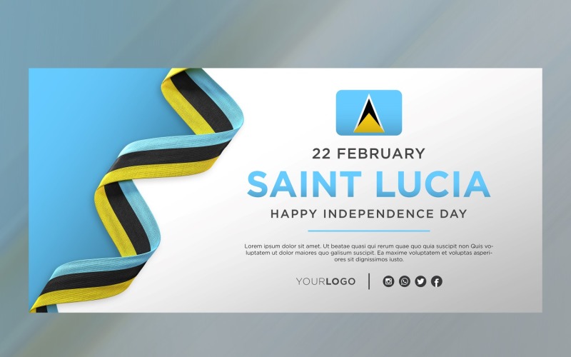 Saint Lucia National Independence Day Celebration Banner, National Anniversary