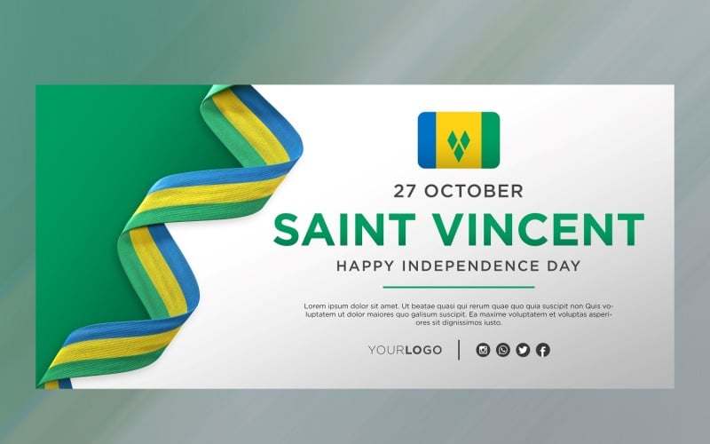 Saint Vincent and the Grenadines National Independence Day Celebration Banner, National Anniversary