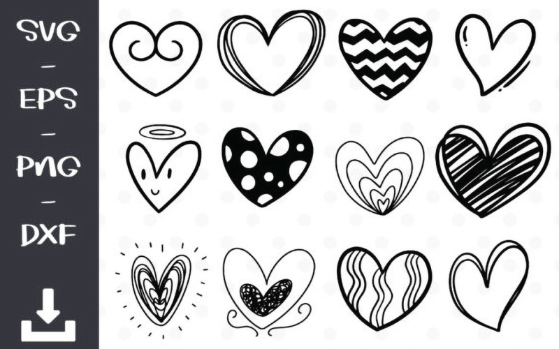 Simbolo del cuore di Doodle Logo trasparente