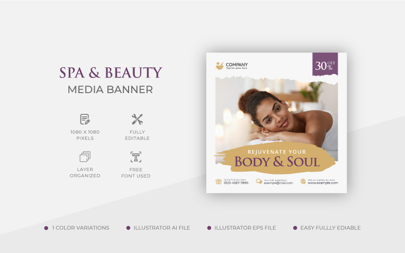 Plantilla de publicación de banner de redes sociales de tratamiento de salón de belleza