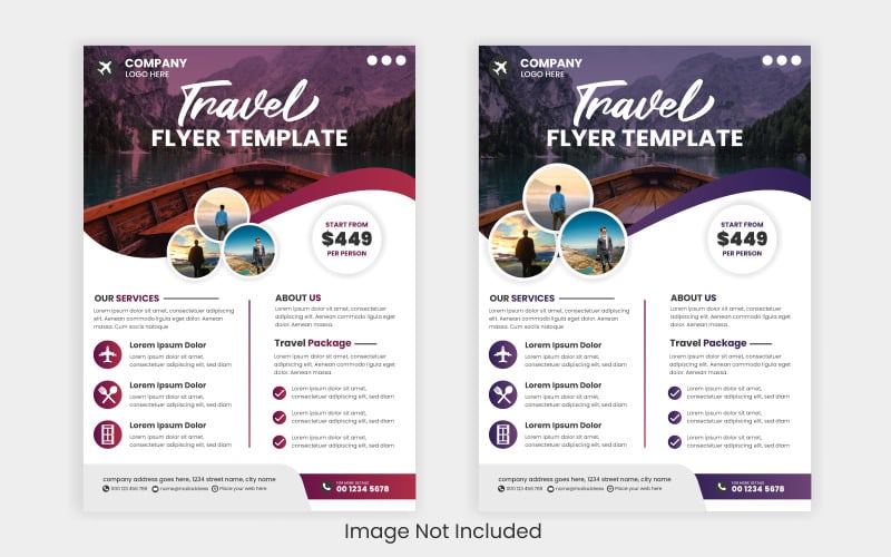 Travel holiday flyer design and brochure cover page template for travel ...