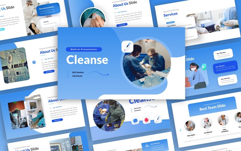 Cleanse - Медицинский многоцелевой шаблон PowerPoint