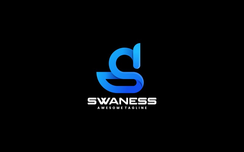 Letter S Swan Gradient Logo Style