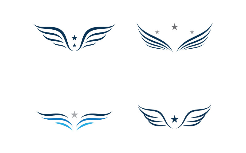 Logo i symbol skrzydła. Ilustracja wektorowa V16