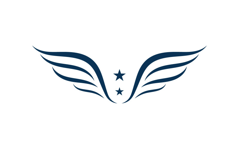 Logotipo de ala y símbolo Ilustración vectorial V1