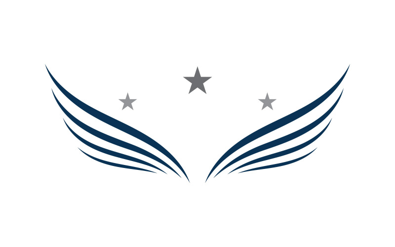 Logotipo y símbolo del ala. Ilustración vectorial V12