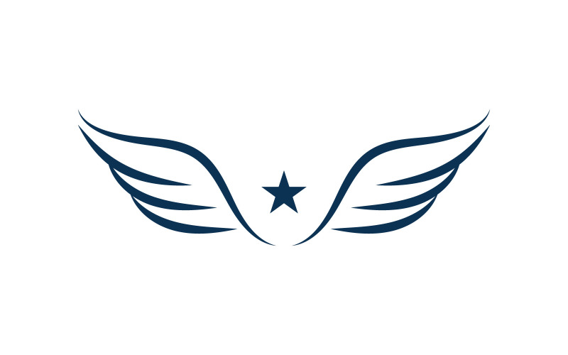Wing-Logo und -Symbol. Vektorabbildung V15