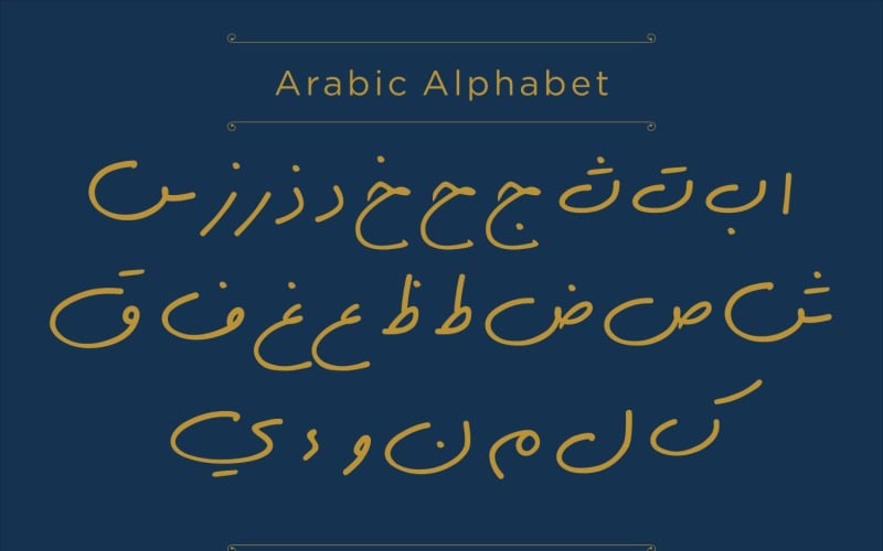 Arabská abeceda kaligrafie styl písma.
