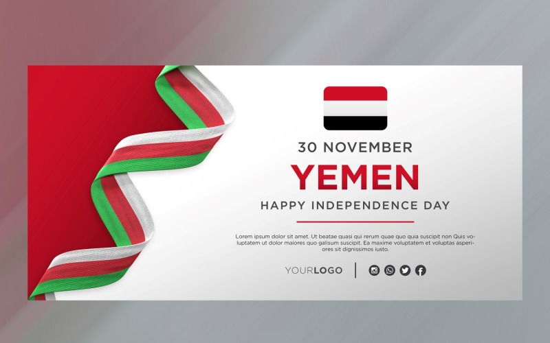 Банер святкування Дня національної незалежності Ємену, національна річниця