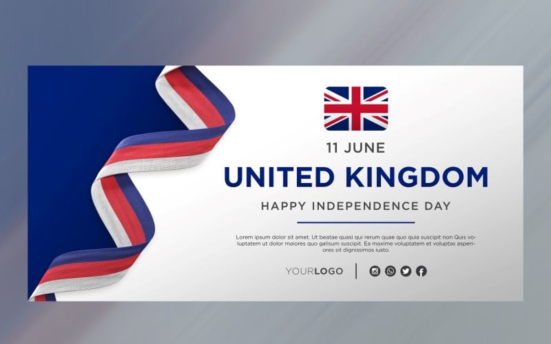 Bannière de célébration de la fête de l'indépendance nationale du Royaume-Uni, anniversaire national