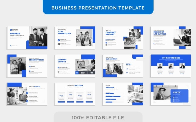 Corporate marketing business agency presentation slides design template