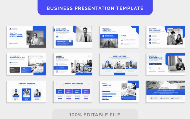 Corporate marketing business agency presentation slides design template