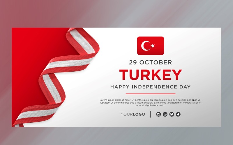 Nápis na oslavu národního dne nezávislosti Turecka, národní výročí