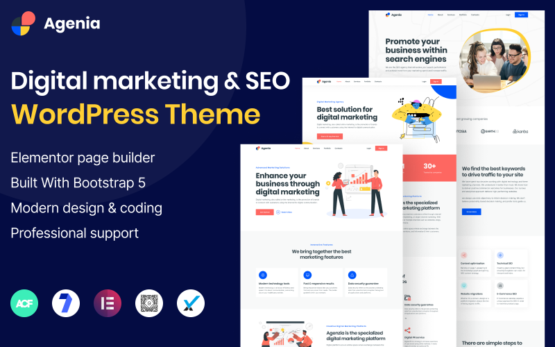 Agenia – SEO és digitális marketing ügynökség WordPress téma