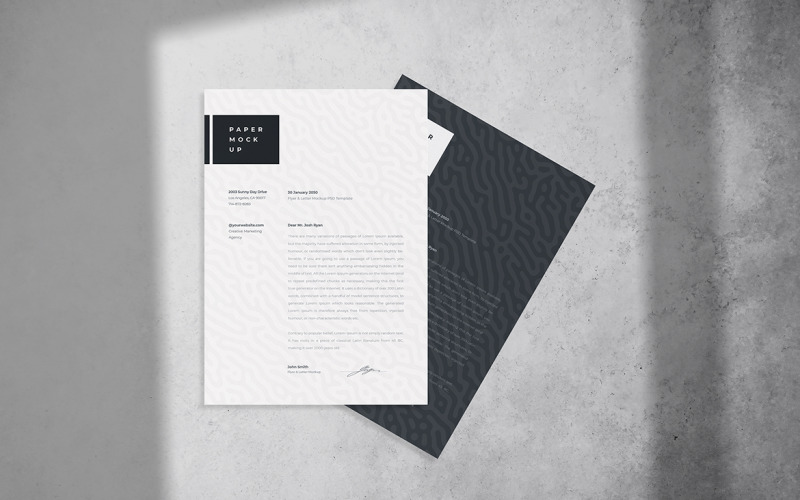 Flyer and Letter Mockup PSD Template Vol 07 - TemplateMonster