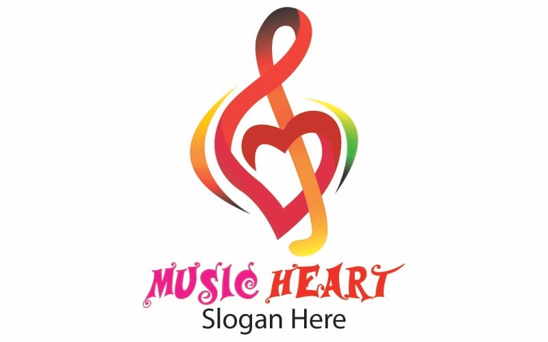 Music Heart For Logo Templates