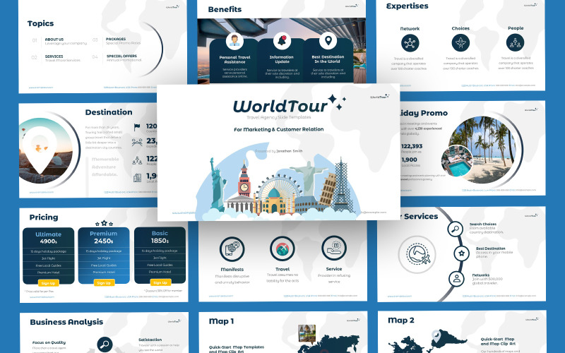 Шаблон PowerPoint для Всесвітнього туристичного агентства