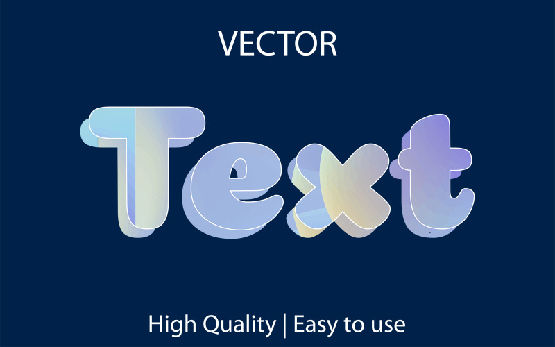 Текст | 3D текст | Реалістичний стиль тексту | Редагований векторний текстовий ефект | Преміум векторний стиль шрифту