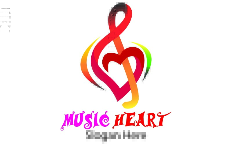 Zene Szív Logo Sablonokhoz