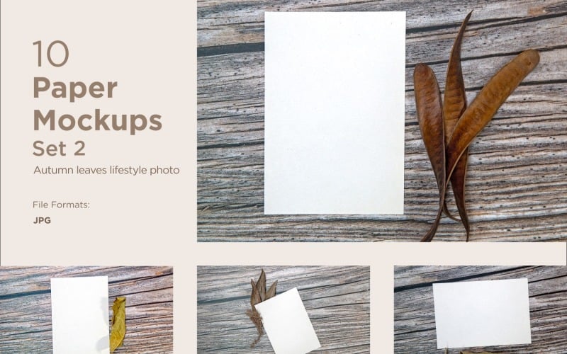 A5 Paper Mockup 10 Images Set With Autumn Theme Set 2