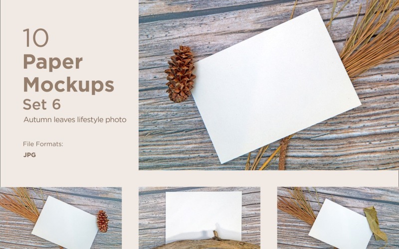 A5 Papier Mockup 10 Bilder Set mit Herbstthema Set 6