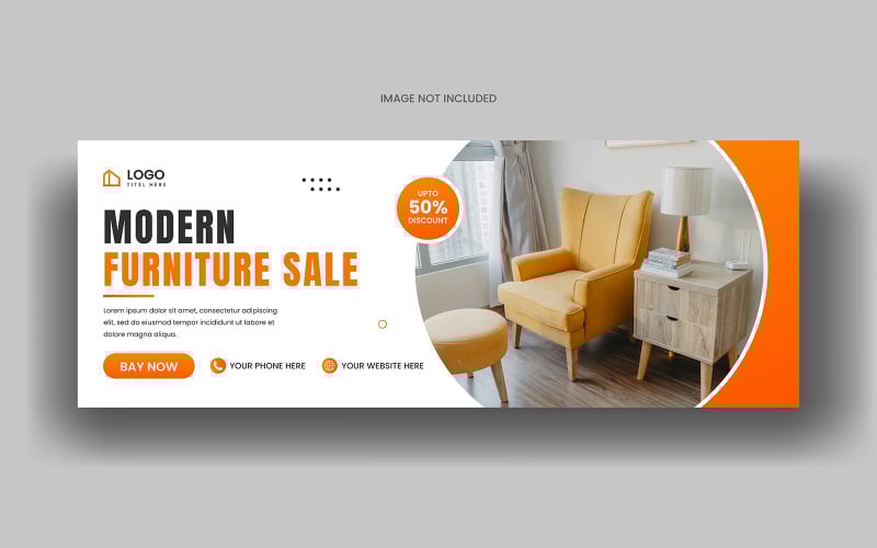 Creative Furniture sale social media facebook cover banner template and web banner template