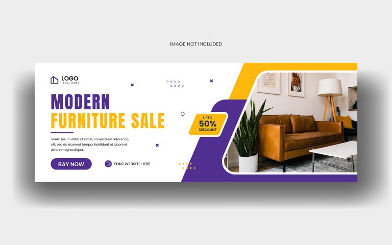 Furniture sale social media facebook cover banner template design