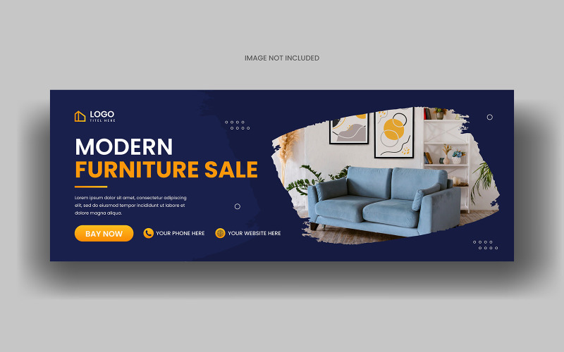 Modèle de bannière de couverture facebook de médias sociaux de vente de meubles modernes et modèle de bannière web