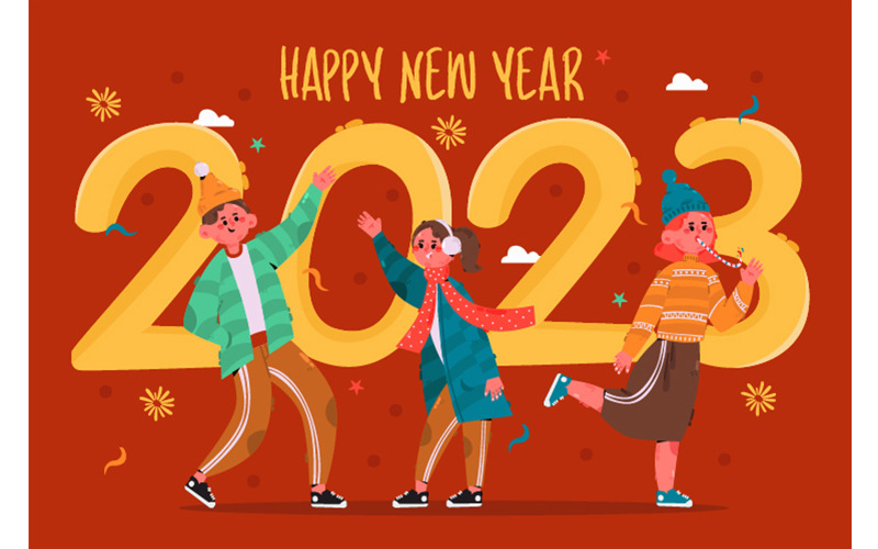 Mutlu Yıllar 2023 Tebrik İllüstrasyonu