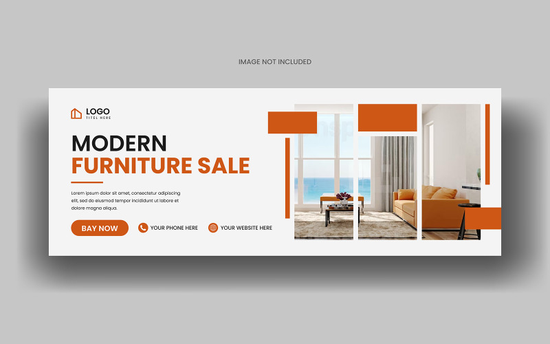 Обложка facebook для продажи мебели или шаблон веб-баннера