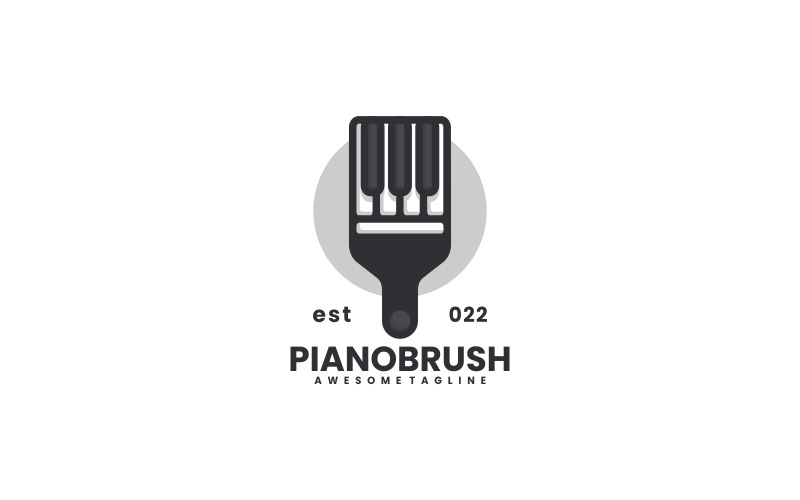 Piano Borstel Silhouet Logo