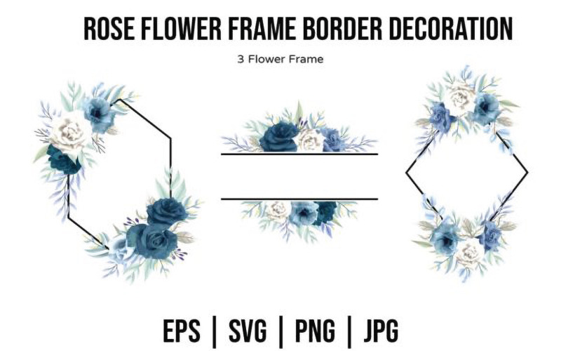 Decoración de marco floral rosa