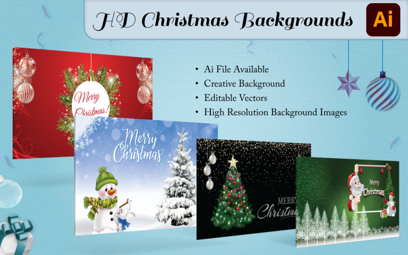 HD-Weihnachtshintergründe mit unterschiedlichen Looks