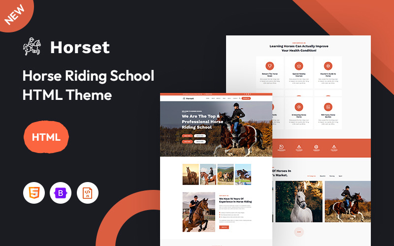 Horset - Modèle de site Web pour club équestre et école d'équitation