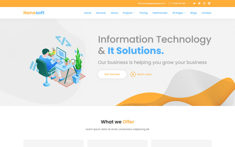 Nanosoft - Technology and It Solution Responsiv webbplatsmall